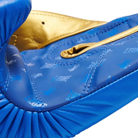 Боксерські рукавички Leone GN220 DNA Blue 12 ун. (GN220_Blue_12oz), Вага: 12 унцій, Колір: Синій, зображення 5