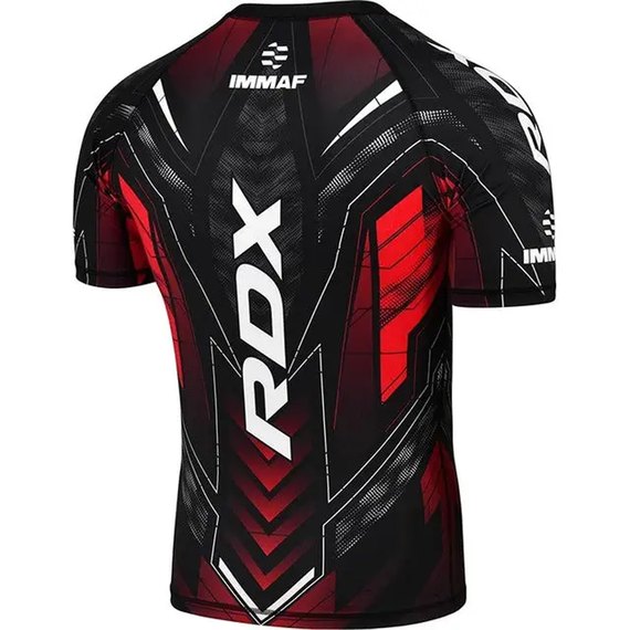 Рашгард с коротким рукавом RDX IMMAF черный/красный L (CSH-IMF-1R-L), Цвет: Чёрный/Красный, Размер: L, изображение 2