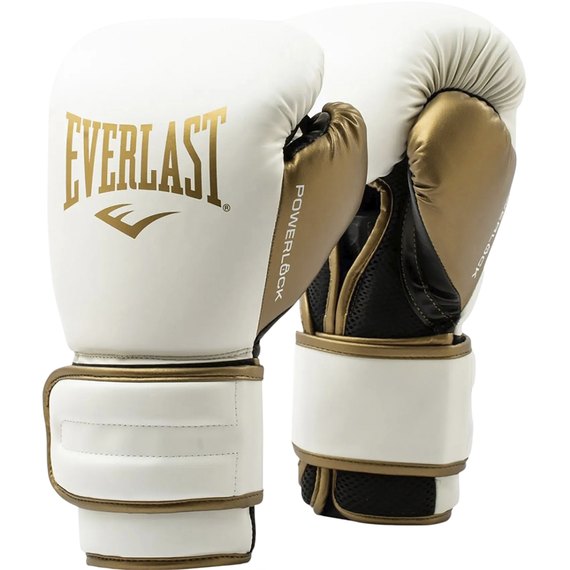 Боксерські рукавички Everlast PowerLock 2R Training Gloves білий/золотий 12 унц (P00003049), Вага: 12 унцій, Колір: Білий