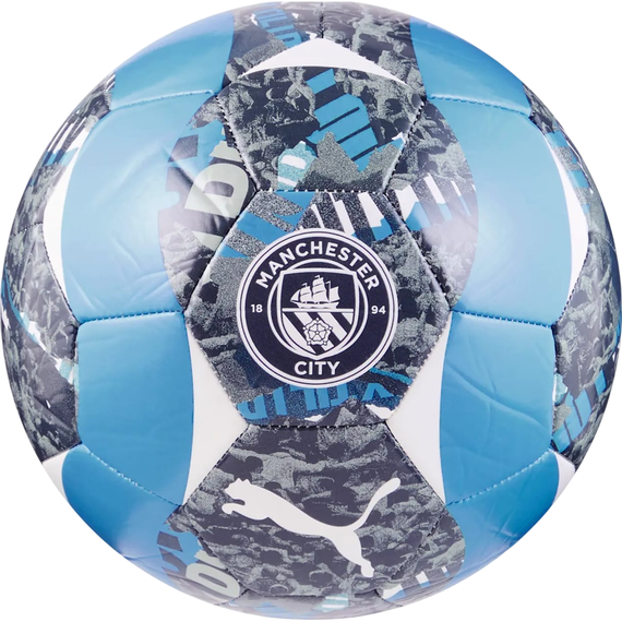 Мяч футбольный Puma MCFC Prematch Ball серый/голубой size 5 (084548-74), изображение 2