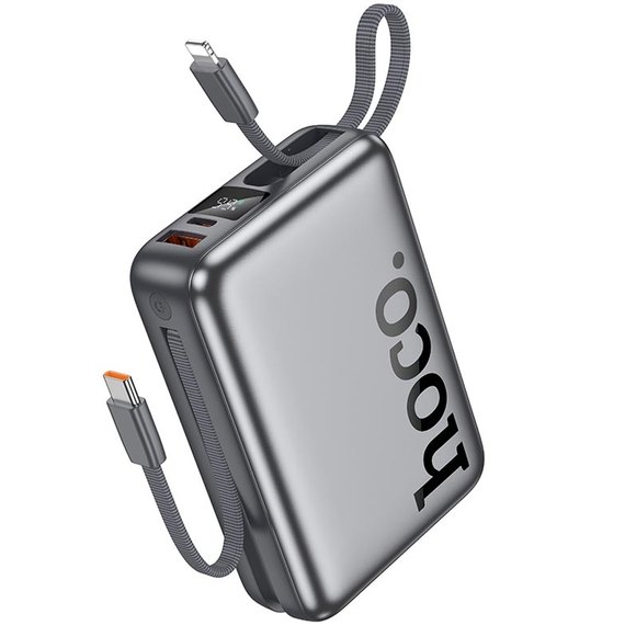 Повербанк HOCO Eminente Q39 with IP + C cable 20000 mAh 22.5W Grey (6942007649094)