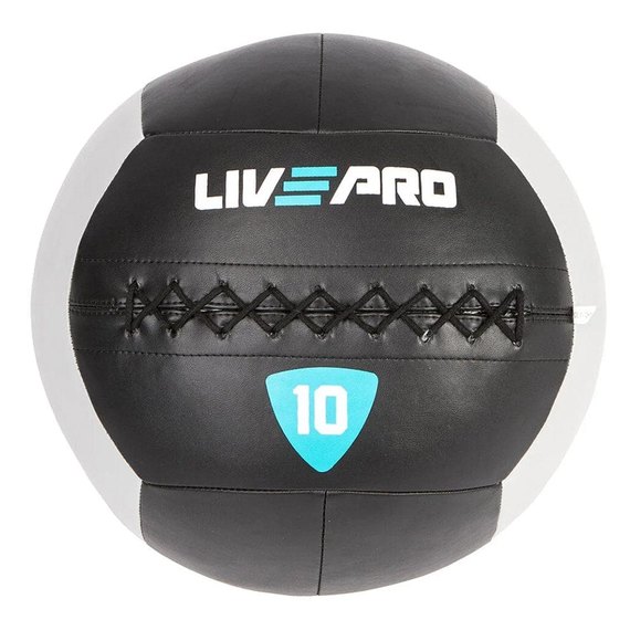Мяч для кроссфита (слембол) LivePro Wall Ball Черный/Серый 10 кг (LP8100-10), Вес: 10 кг
