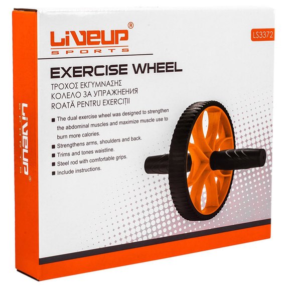 Ролик для пресса LiveUP Exercise Wheel Черный/Оранжевый 17 см (LS3372), изображение 5