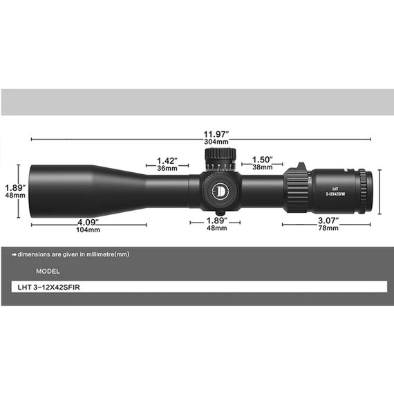 Оптический прицел Discovery Optics LHD-NV 3-12X42 SFIR FFP (30 мм, подсветка) 230304, изображение 6