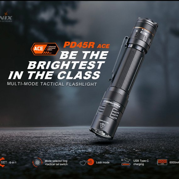 Тактический фонарь Fenix PD45R ACE черный (PD45RACE), изображение 3