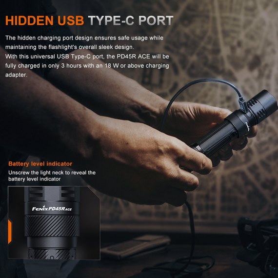 Тактический фонарь Fenix PD45R ACE черный (PD45RACE), изображение 5