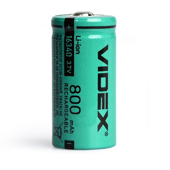 Аккумуляторная батарейка Videx Li-Ion 16340 800mAh, изображение 3