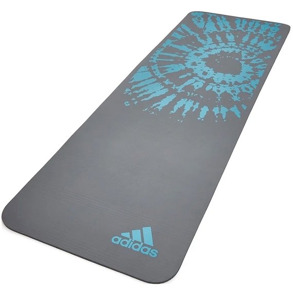 Коврик для йоги Adidas Tie-Dye Yoga Mat серый/голубой 183х61х1 см (ADYG-10200BL), Цвет : Голубой/Серый, изображение 2