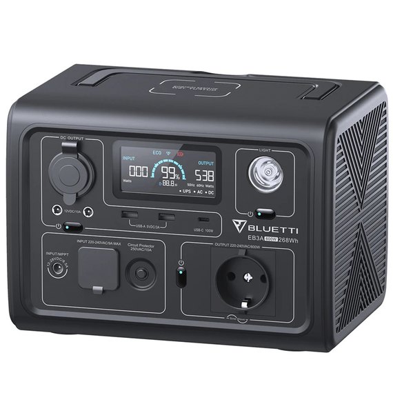 Портативная зарядная станция Bluetti 600W EB3A, изображение 4