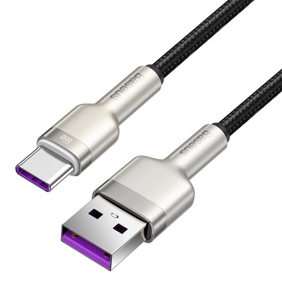 Кабель Baseus Cafule Series Metal Data Cable USB To Type-C 1m, 66W/6A чорний (000010875), зображення 2