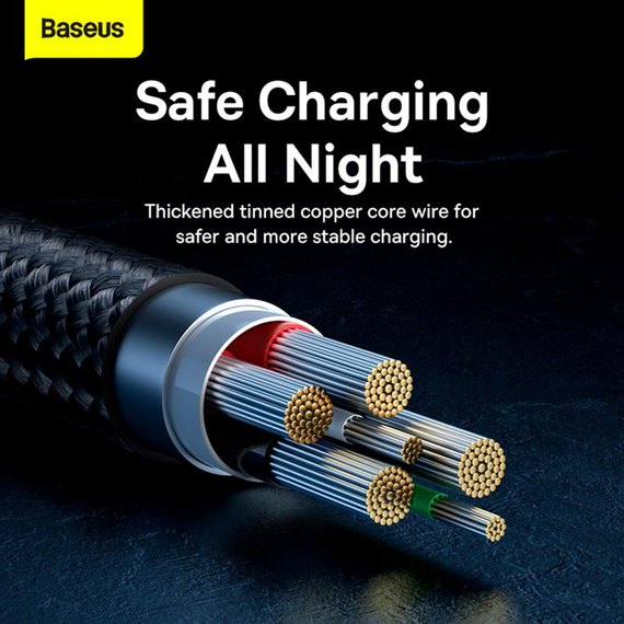 Кабель Baseus Explorer Series Auto Power-Off Fast Charging Data Cable USB To Type-C 100W/6A, 1m черный (000010873), изображение 6