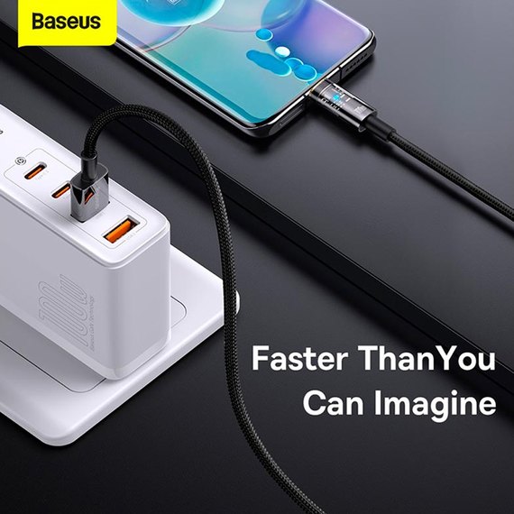 Кабель Baseus Explorer Series Auto Power-Off Fast Charging Data Cable USB To Type-C 100W/6A, 1m черный (000010873), изображение 7