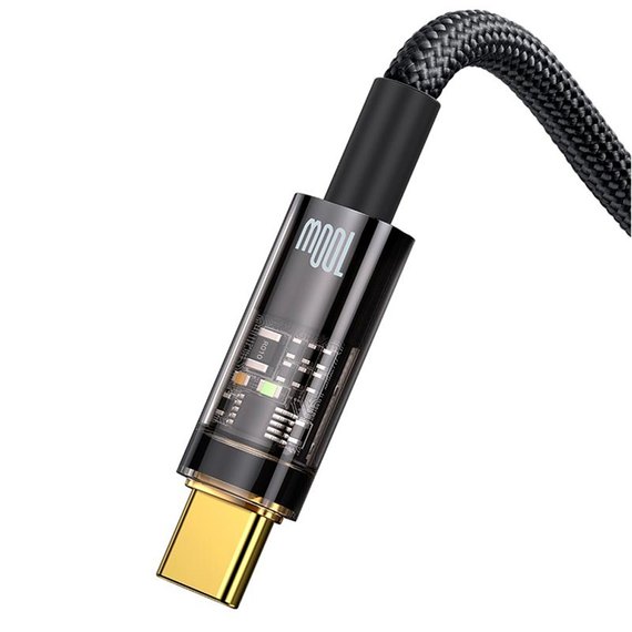 Кабель Baseus Explorer Series Auto Power-Off Fast Charging Data Cable USB To Type-C 100W/6A, 1m черный (000010873), изображение 3