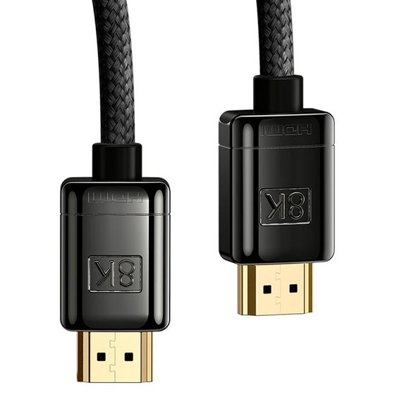 Кабель Baseus High Definition Series HDMI 8K to HDMI 8k Adapter Cable (Zinc alloy) 1m черный (000009727), изображение 3
