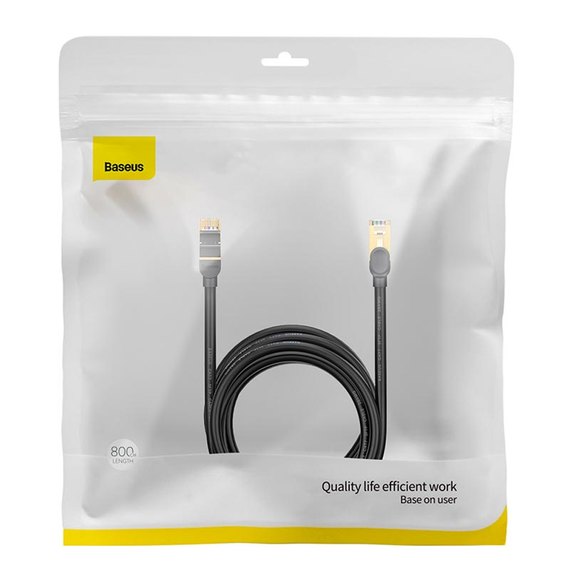 Кабель Baseus high Speed Seven types of RJ45 10gigabit network cable (round cable) 8m черный (000009741), изображение 9