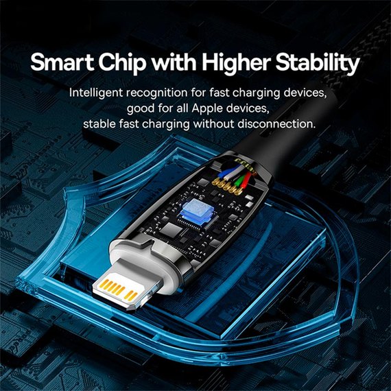 Кабель Baseus Type-C to Lightning Glimmer Series Fast Charging Data Cable 2m, 20W черный (000010114), изображение 5