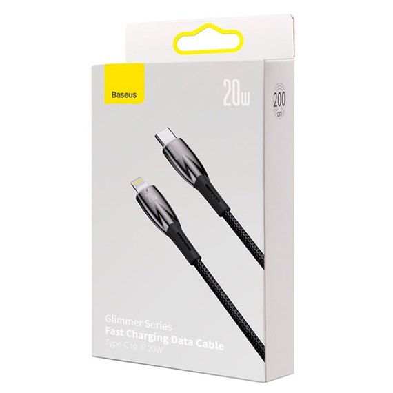 Кабель Baseus Type-C to Lightning Glimmer Series Fast Charging Data Cable 2m, 20W черный (000010114), изображение 8