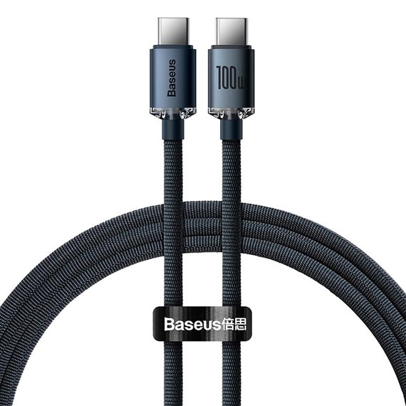 Кабель Baseus Type-C to Type-C Crystal Shine Series Fast Charging Data Cable 1.2m, 100W черный (000009712)