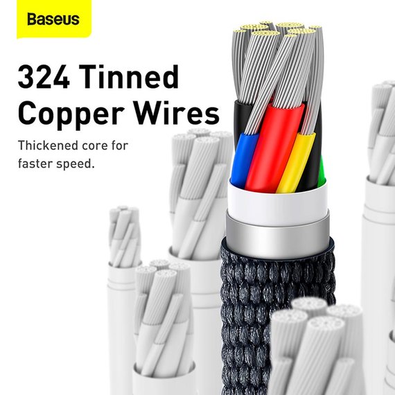 Кабель Baseus Type-C to Type-C Crystal Shine Series Fast Charging Data Cable 1.2m, 100W черный (000009712), изображение 5