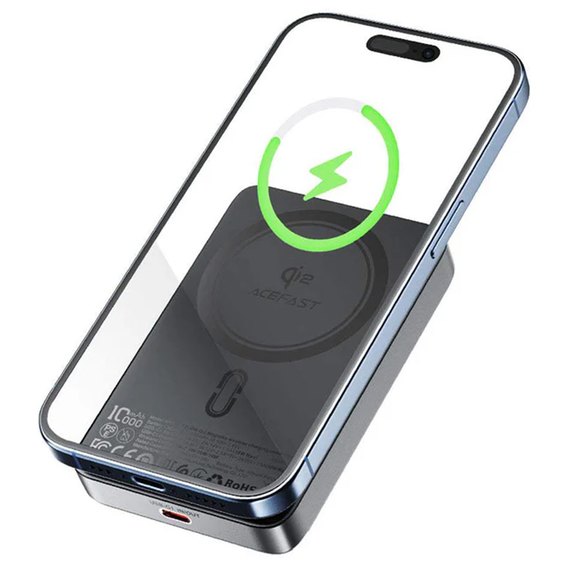 Повербанк AceFast M11 10000 mAh Qi2 Magnetic PD30W Black, изображение 2