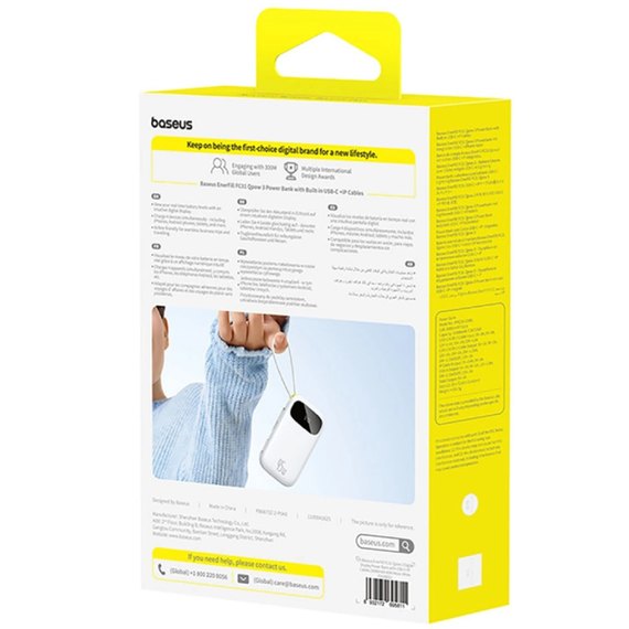 Повербанк Baseus EnerFill FC31 Qpow 3 20000 mAh 45W White (E0028D01), Цвет : Белый, изображение 5