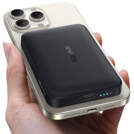 Повербанк Baseus EnerFill FM11 10000 mAh 22.5W Ultra-Mini Magnetic Black (P1008210E513-00), Цвет : Чёрный, изображение 2