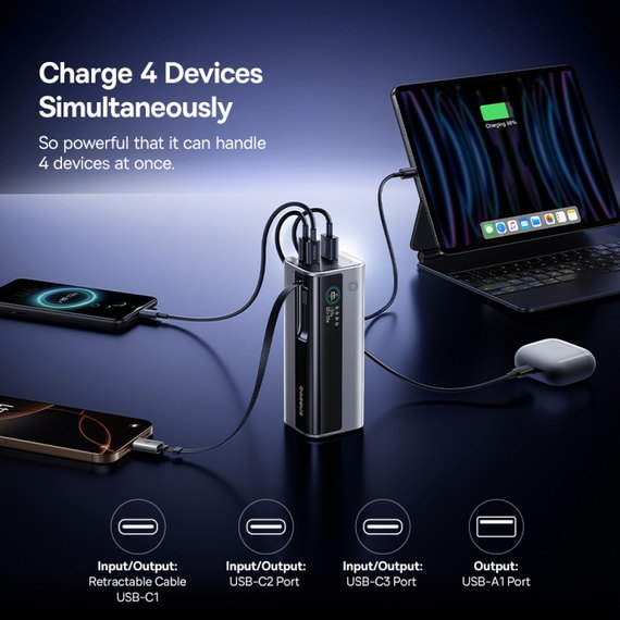 Повербанк Baseus EnerFill GR11 20000 mAh 145W Black/Grey (E0027B02), изображение 5