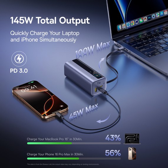 Повербанк Baseus EnerGeek GP11 20000 mAh 145W Grey (E0027B01), изображение 7