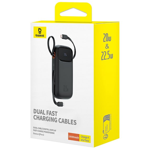 Повербанк Baseus Qpow2 10000 mAh 22.5W Digital Display Black (P10055003113-00), зображення 8