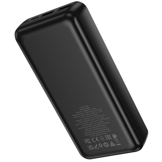 Повербанк Borofone Clever BJ80A 20000 mAh 22.5W+PD20W Black, Ёмкость: 20 000 mAh, изображение 2