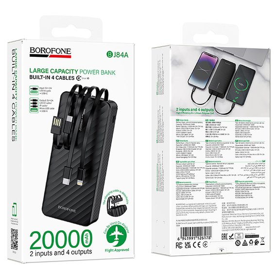 Повербанк Borofone Smooth BJ84A 20000 mAh Black, изображение 7