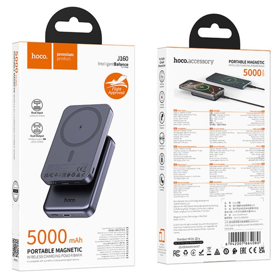 Повербанк HOCO Original J160 5000 mAh Grey, изображение 6