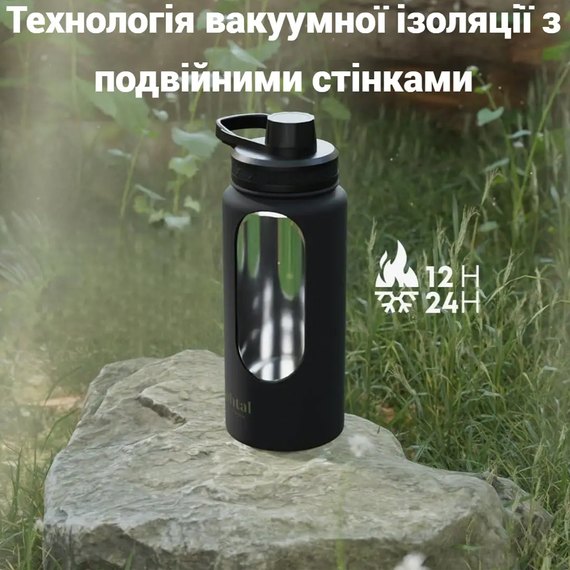 Термобутылка Bohtal Insulated Sports Bottle 960 ml/32 oz Black Batman Logo (11292301), Цвет: Чёрный, изображение 3