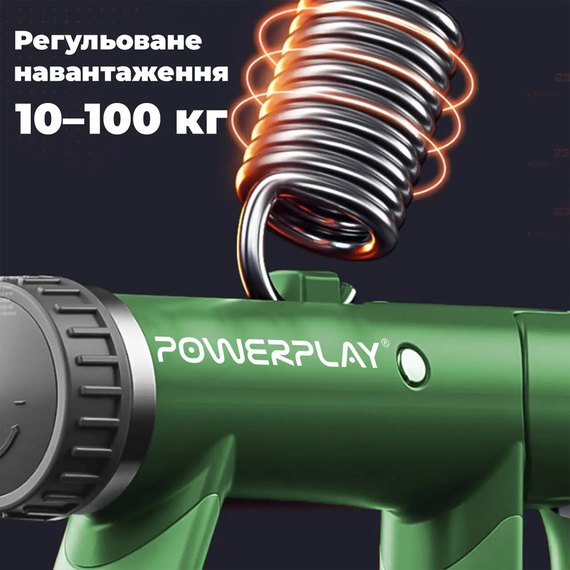 Еспандер кистьовий PowerPlay 4403 з регульованим навантаженням 10-100 кг Зелений (PP_4403_Green), Колір: Зелений, зображення 5
