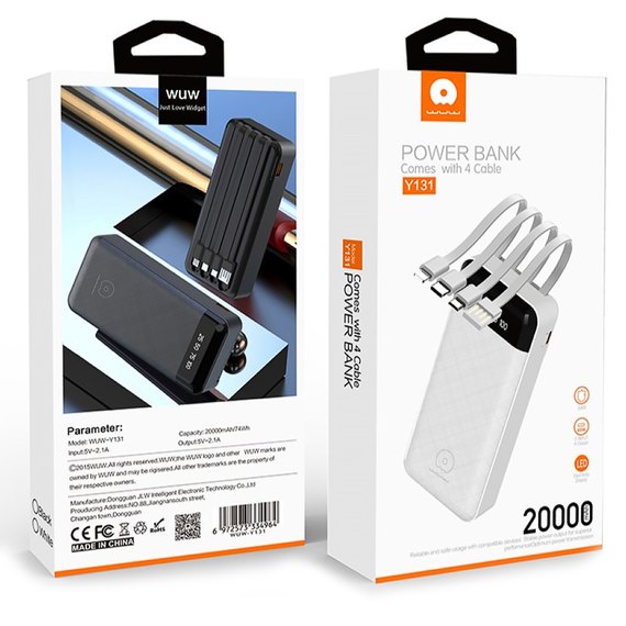 Повербанк WUW TUGII Y131 20000 mAh 2.1A Black, зображення 9