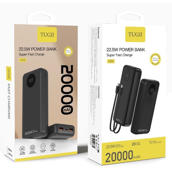 Повербанк WUW TUGII Y202 20000 mAh PD22.5W Black, зображення 3
