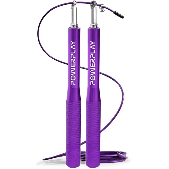 Скакалка швидкісна PowerPlay 4207 Elite Jump Rope на підшипниках 3 м Фіолетова (PP_4207_Purple), Колір: Фіолетовий