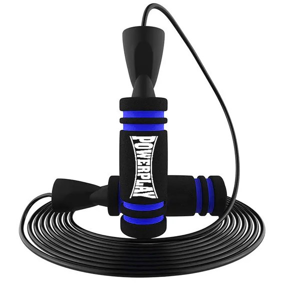 Скакалка скоростная PowerPlay 4213 Jump Rope 3 м Черный/Темно-синий (PP_4213_Navy), Цвет: Чёрный/Синий