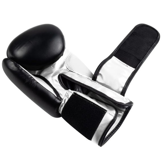 Боксерские перчатки PowerPlay 3004 Classic Черный/Белый 12 ун (PP_3004_12oz_Bl/White), Вес: 12 унций, Цвет: Черный/Белый, изображение 5