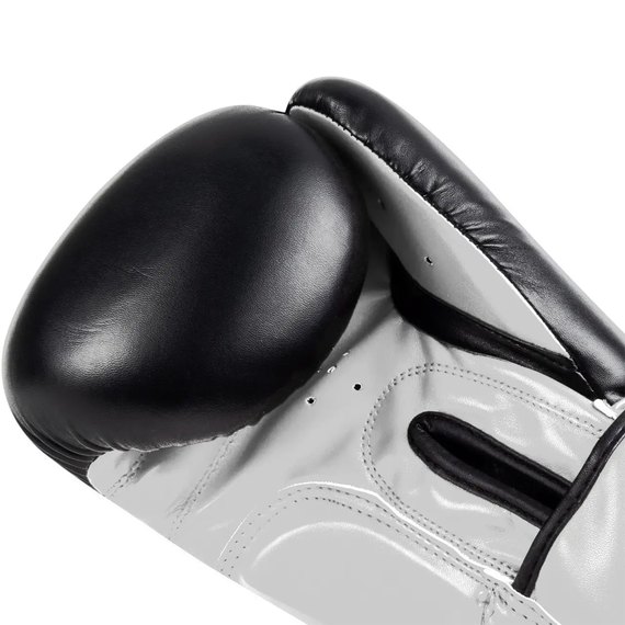 Боксерские перчатки PowerPlay 3004 Classic Черный/Белый 16 ун (PP_3004_16oz_Bl/White), Вес: 16 унций, Цвет: Черный/Белый, изображение 4
