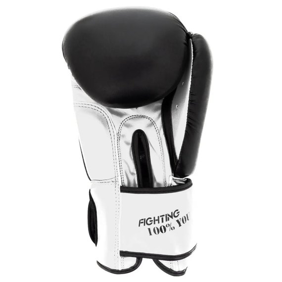 Боксерские перчатки PowerPlay 3004 Classic Черный/Белый 16 ун (PP_3004_16oz_Bl/White), Вес: 16 унций, Цвет: Черный/Белый, изображение 3