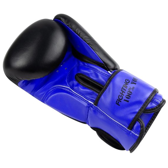 Боксерские перчатки PowerPlay 3004 Classic Черный/Синий 12 ун (PP_3004_12oz_Bl/Navy), Вес: 12 унций, Цвет: Чёрный/Синий, изображение 5