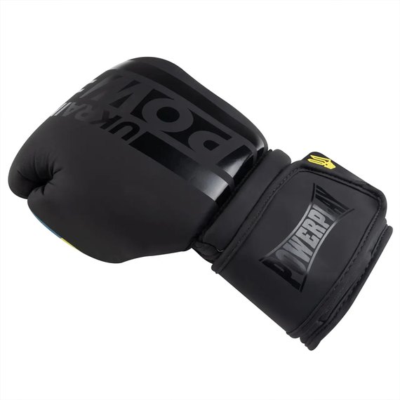 Боксерські рукавички PowerPlay 3021 Ukraine Чорні 8 ун (PP_3021_8oz_Black), Вага: 8 унцій, Колір: Чорний, зображення 4