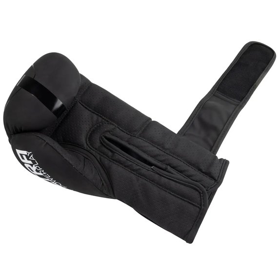 Боксерські рукавички PowerPlay 3024 Ultra Mat Чорний/Білий 8 ун (PP_3024_8oz_Bl/White), Вага: 8 унцій, Колір: Чорний/Білий, зображення 6