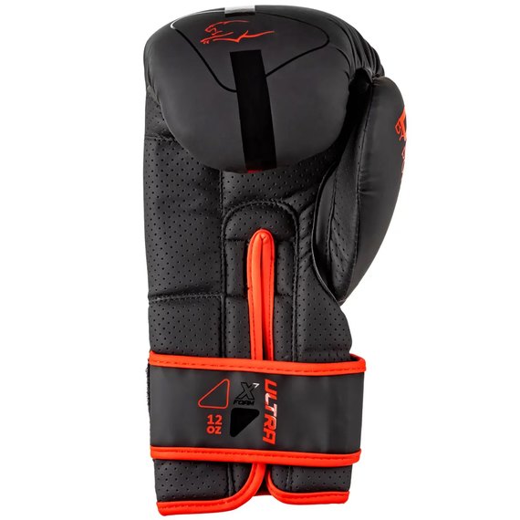 Боксерські рукавички PowerPlay 3024 Ultra Mat Чорний/Червоний 16 ун (PP_3024_16oz_Bl/Red), Вага: 16 унцій, Колір: Чорний/Червоний, зображення 3
