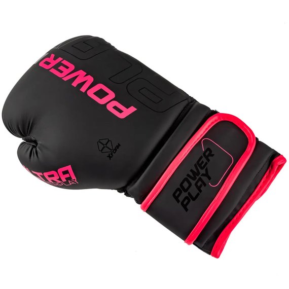 Боксерские перчатки PowerPlay 3024 Ultra Mat Черный/Розовый 10 ун (PP_3024_10oz_Bl/Pink), Вес: 10 унций, Цвет: Чёрный/Розовый, изображение 4