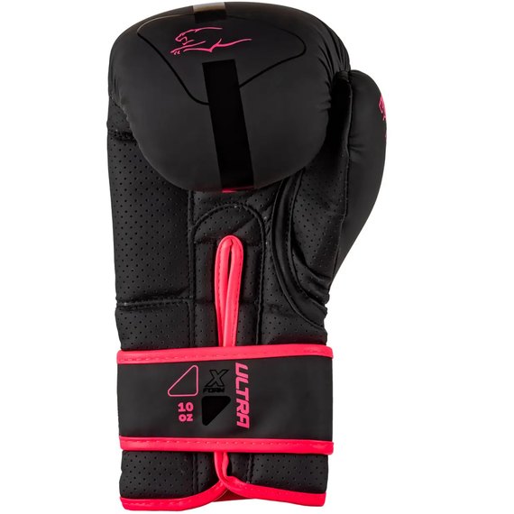 Боксерские перчатки PowerPlay 3024 Ultra Mat Черный/Розовый 12 ун (PP_3024_12oz_Bl/Pink), Вес: 12 унций, Цвет: Чёрный/Розовый, изображение 3