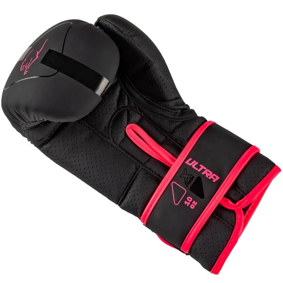 Боксерские перчатки PowerPlay 3024 Ultra Mat Черный/Розовый 8 ун (PP_3024_8oz_Bl/Pink), Вес: 8 унций, Цвет: Чёрный/Розовый, изображение 5
