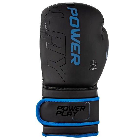 Боксерские перчатки PowerPlay 3024 Ultra Mat Черный/Темно-синий 8 ун (PP_3024_8oz_Bl/Navy), Вес: 8 унций, Цвет: Чёрный/Синий, изображение 2