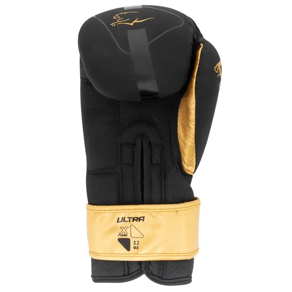 Боксерские перчатки PowerPlay 3024 Ultra Mat Черный/Золотой 8 ун (PP_3024_8oz_Bl/Gold), Вес: 8 унций, Цвет: Чёрный/Золотой, изображение 3